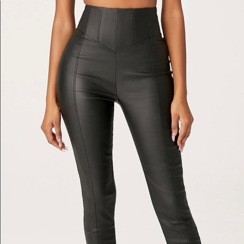 MESHKI PU LEATHER PANTS